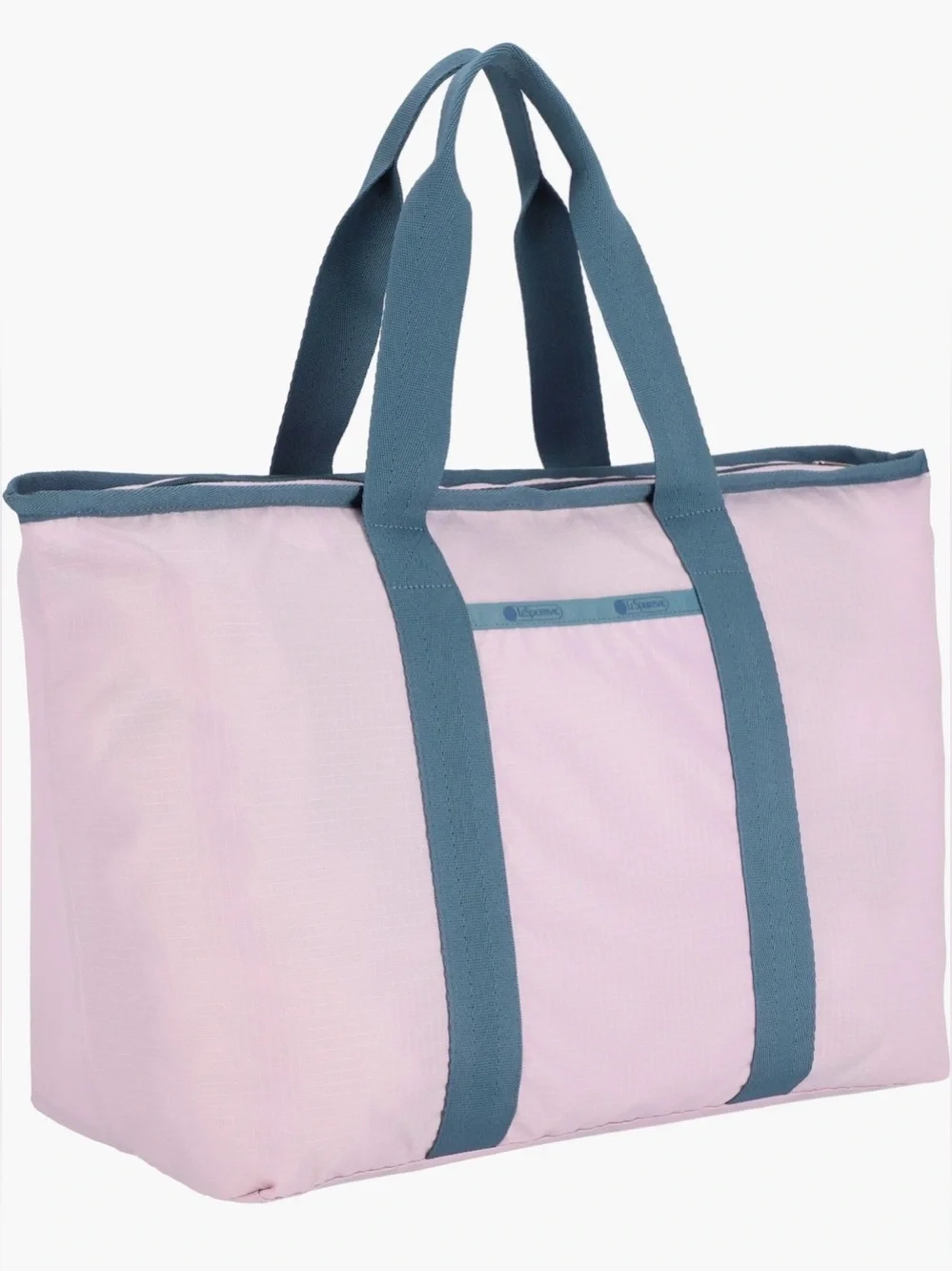 LeSportsac E/W Packable Tote Bag Set Pink & Blue Trim NWT
